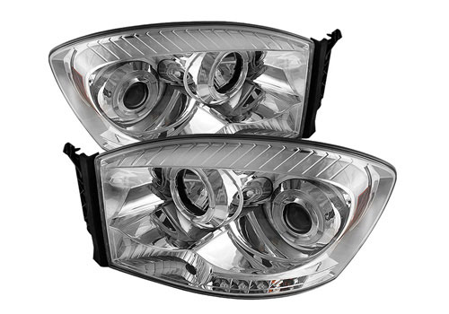 Spyder LED Projector Chrome Headlights 06-08 Dodge Ram